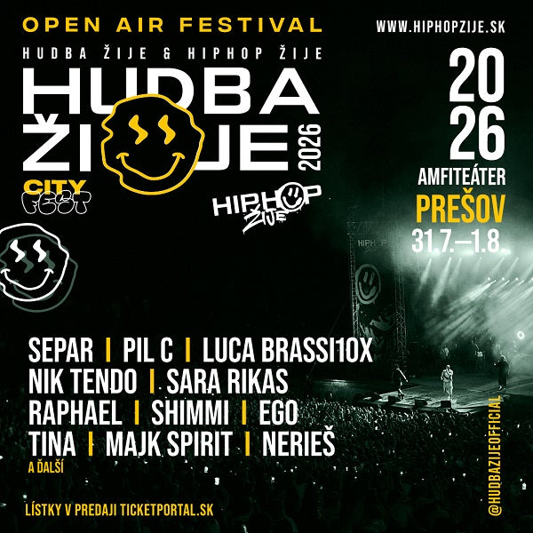 HUDBA ŽIJE PREŠOV 2026 Vstupenky